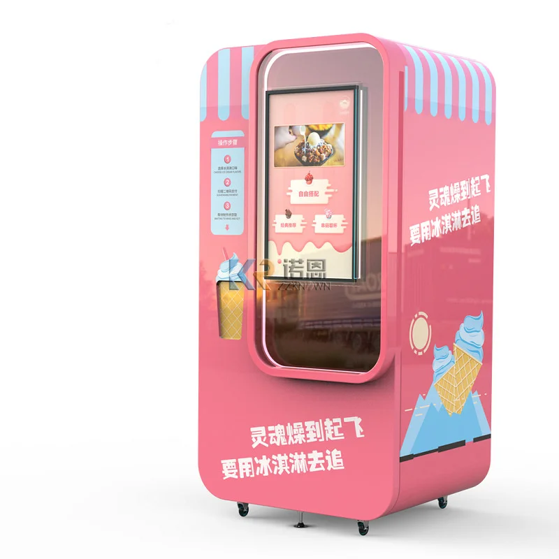Complet Automat Crema Moale De Gheață Automat Card De Credit Care Funcționează Cu Monede De Alimente Congelate Automat