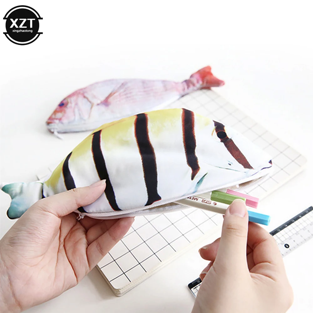 Creative Pește în formă de Creion Cazuri Kawaii coreea Style Pânză Caz Creion Rechizite Școlare Papetărie Saci Sac de Depozitare 필통