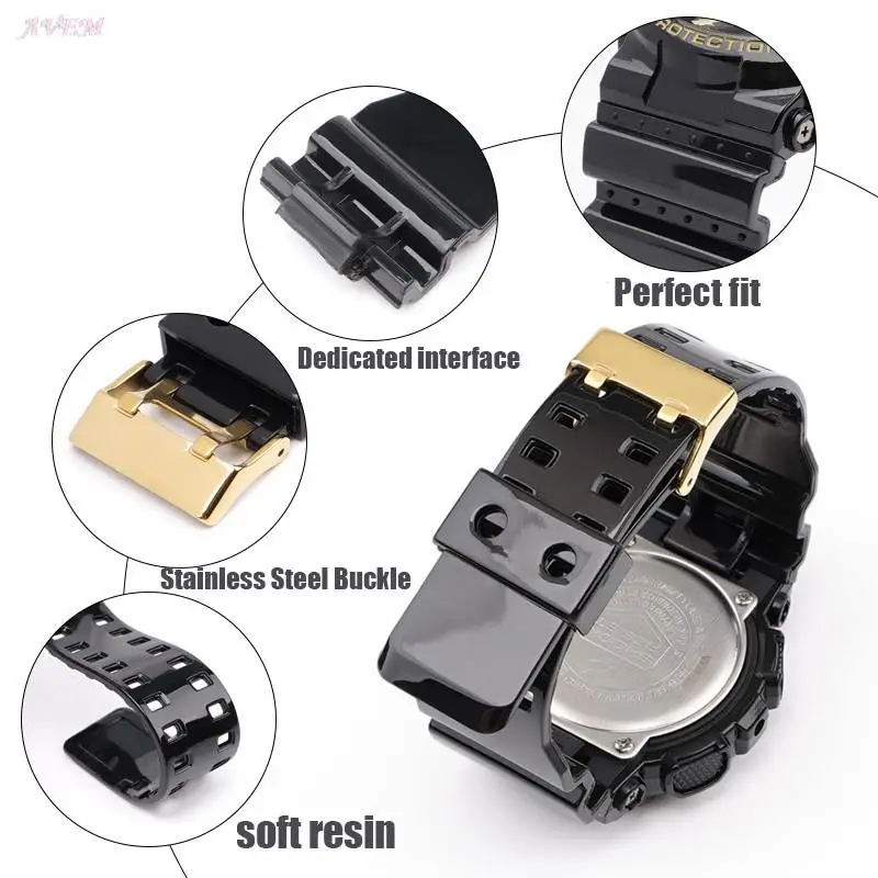 Curea 16mm Pentru Casio G-SHOCK GA-100/110/140/200/400/700 GD-100 G-8900 GW-8900 Sport Watchband Rășină Curea Bratara de Silicon