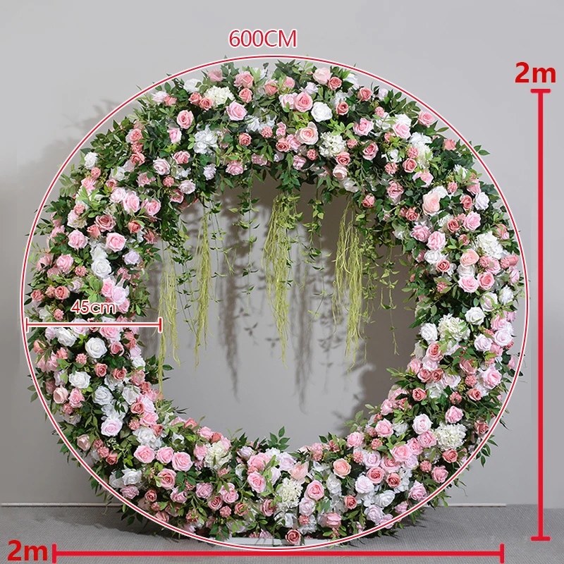de lux Roz de Nunta Decor Decor Arc Rotund Aranjament Floral Eveniment Stand cu Flori Artificiale Flori Rând Fereastră Displ