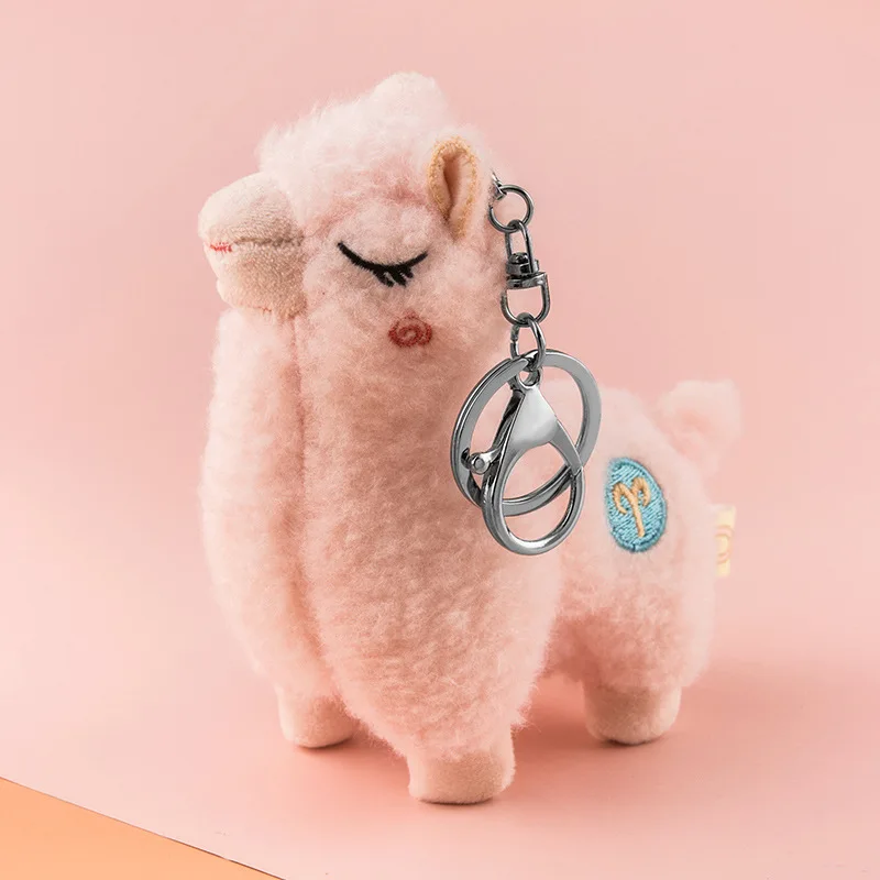 Drăguț Alpaca Cheie Lanț Păpușă Jucărie Umplute cu Mâna Cadou de Desene animate Pandantiv Student Mașină Sac de Telefon Mobil Pandantiv Ornament Cadou de Martisor