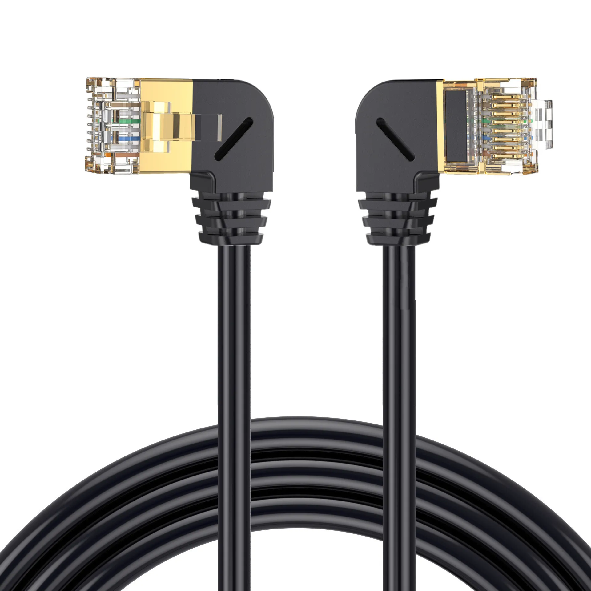 Dublu Cot în Jos și în Sus în Unghi de 90 de Grade CAT8 40Gbps 8P8C Cat 5 Cablu de Rețea Ethernet RJ45 Lan Patch Cord 0.5 M
