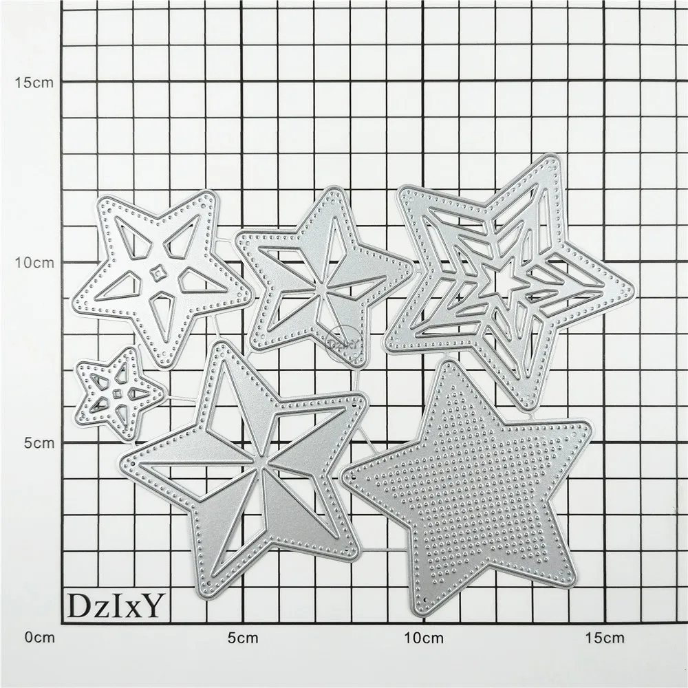 DzIxY Grafic Pentagrame Tăiere a Metalelor, Matrițe, pentru Luare de Card de Hârtie Relief Mor Reduceri Seturi Album Meserii 2023 Șabloane Șabloane