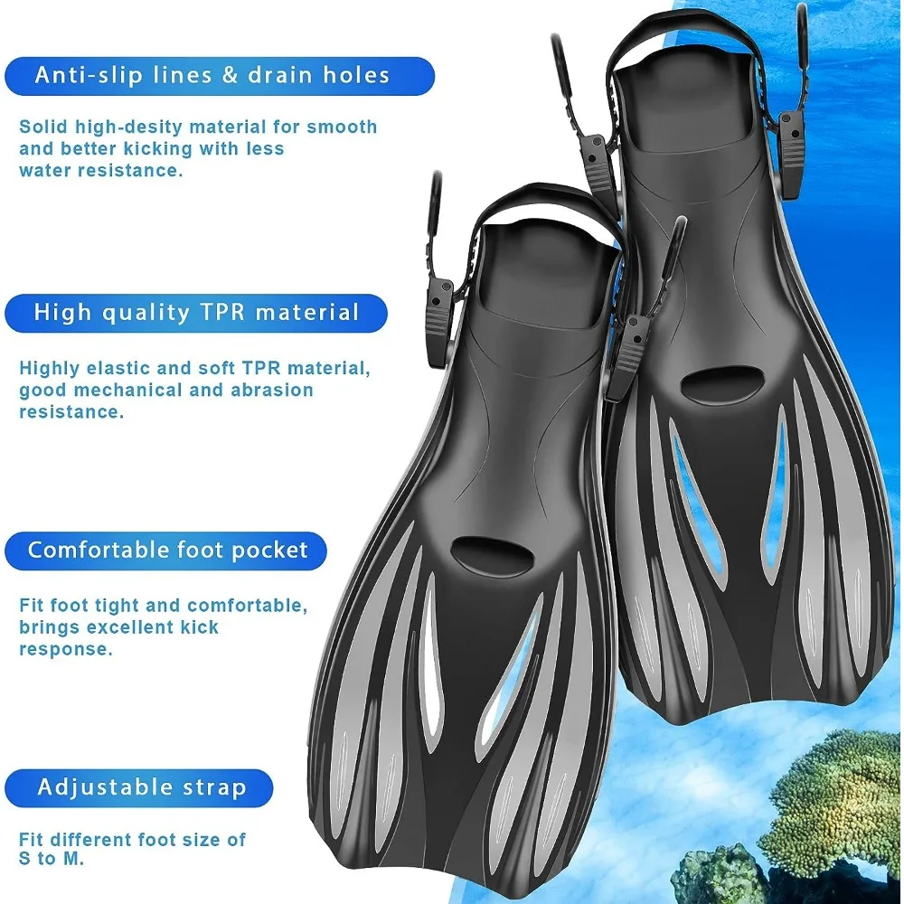 Echipament de Snorkeling pentru Adulți Copii - Masca Aripioare Snorkel Set cu Vedere Panoramică Tub Masca Anti-Ceata, Anti-Scurgere, Snorkel Top Uscat