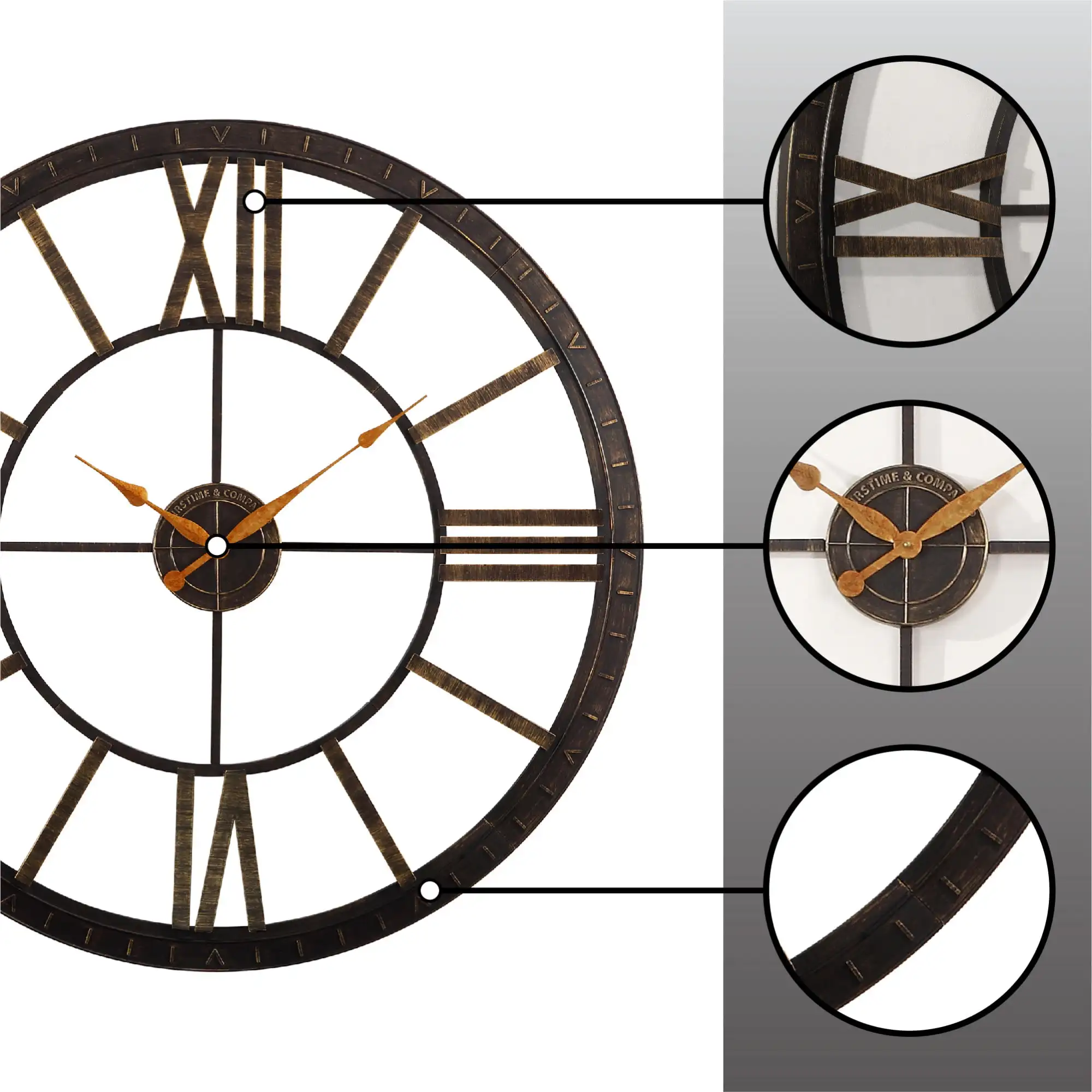 FirsTime & Co. Bronz Mare de Timp Ceas de Perete, Modern, Analogic, 40 x 2 x 40 în