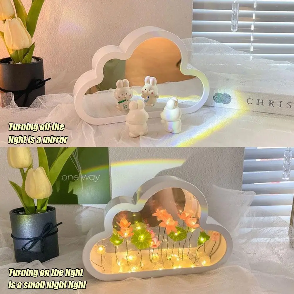 Floare de lalea Lumina de Noapte Cu Capac de Sticla lucrate Manual DIY Noptieră Lumina de Noapte LED-uri Lampă de Masă Lampă de Birou Decor Dormitor USB Lumina starea de Spirit