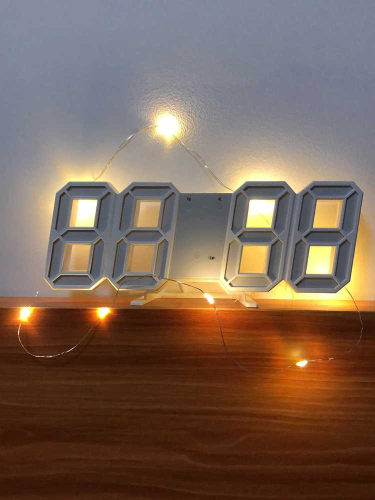 GONGOUYANG 3D LED ceas digital usb plug-in-perete de artă decorativă ceas deșteptător dormitor, camera de zi ornament