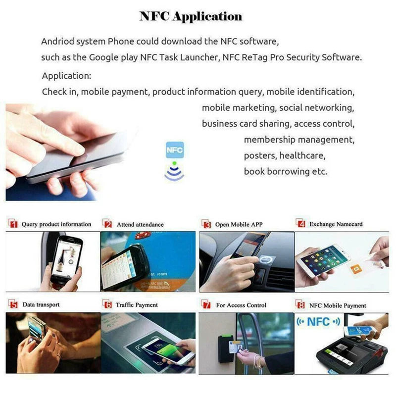 Hot-80buc Carduri NFC Alb Gol Pentru NTAG215 PVC Categorie Waterpoof 504Bytes Chip Autocolant