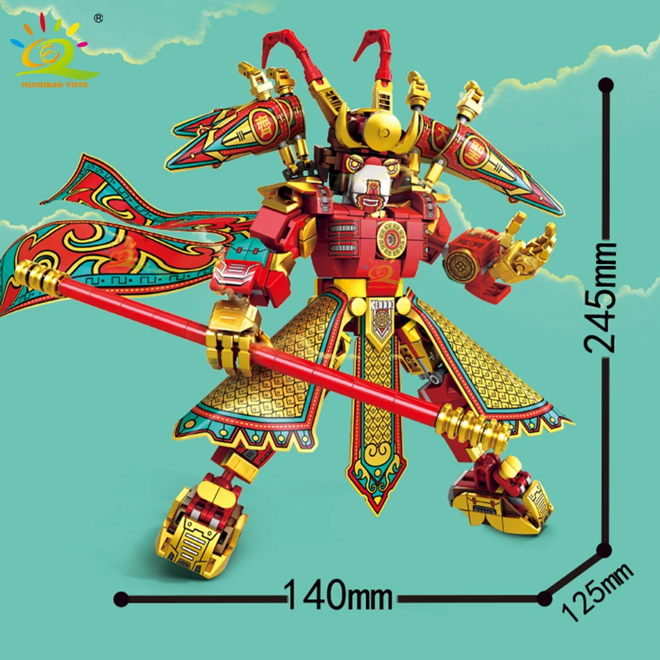 HUIQIBAO 506pcs Sun Wukong Mecha Blocurile Orașului Monkied Super Robot Monkey King Fighter Armă Cifre Cărămizi Jucării Copil