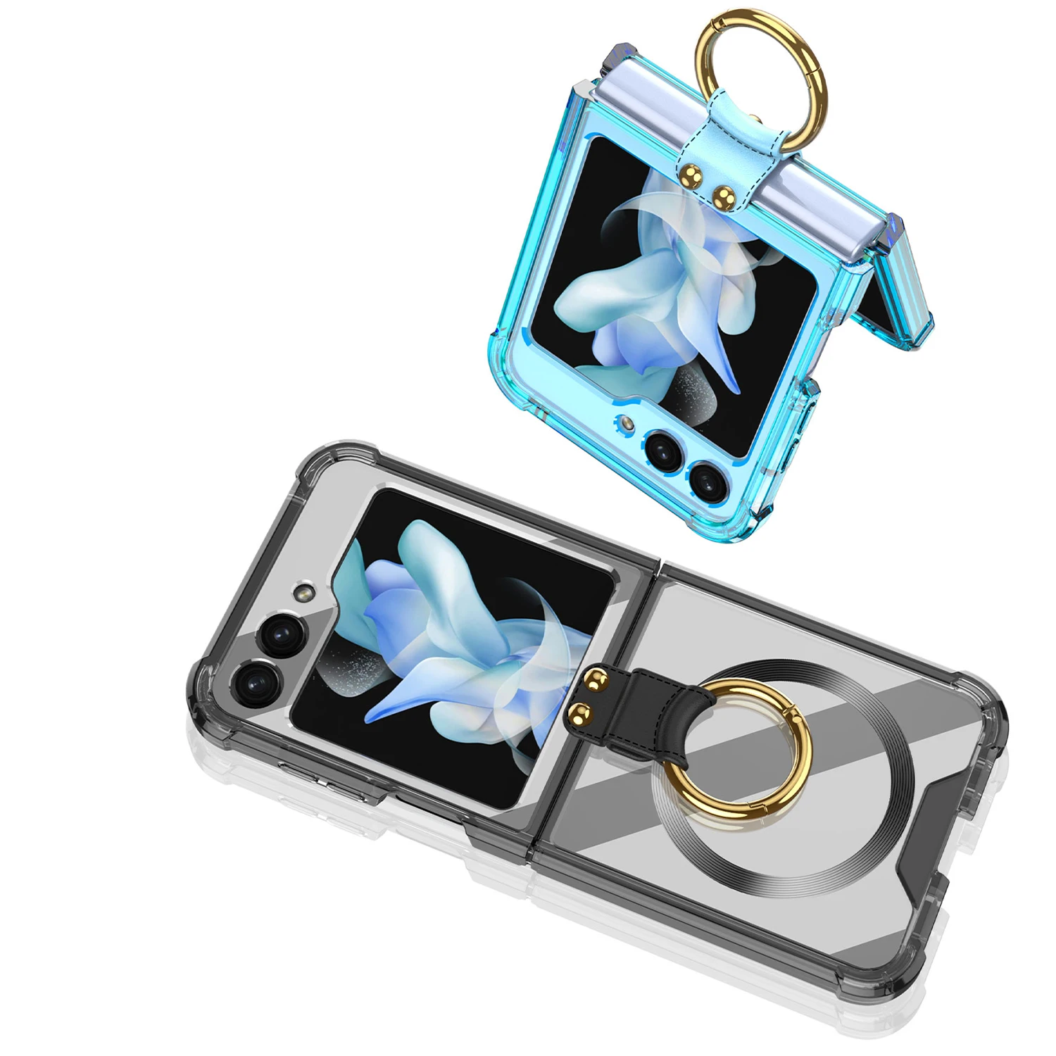 Inel Titular Magsafe Caz pentru Samsung Z Flip 5 2023 Galaxy Z Flip 4 5G Airbag rezistent la Șocuri Transparent Acryic TPU Armura Flip5 Acoperi