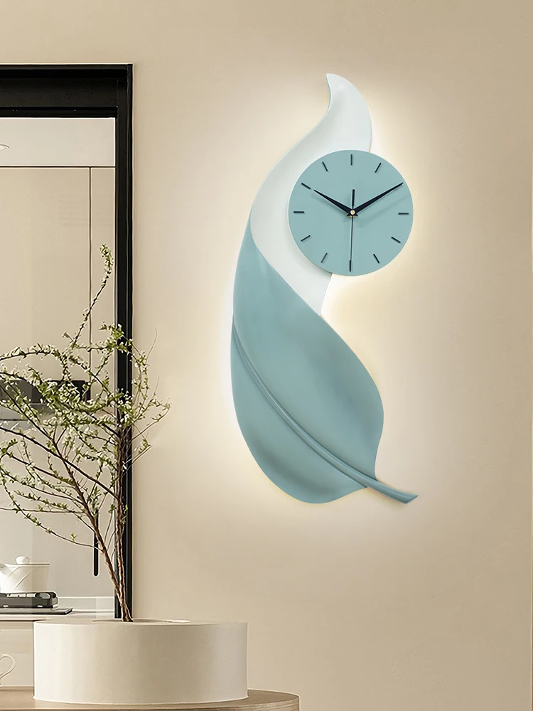 Living Modern decorativ de perete ceas de frunze pridvor ceas de uz casnic mut de artă sala de mese agățat ceas de perete