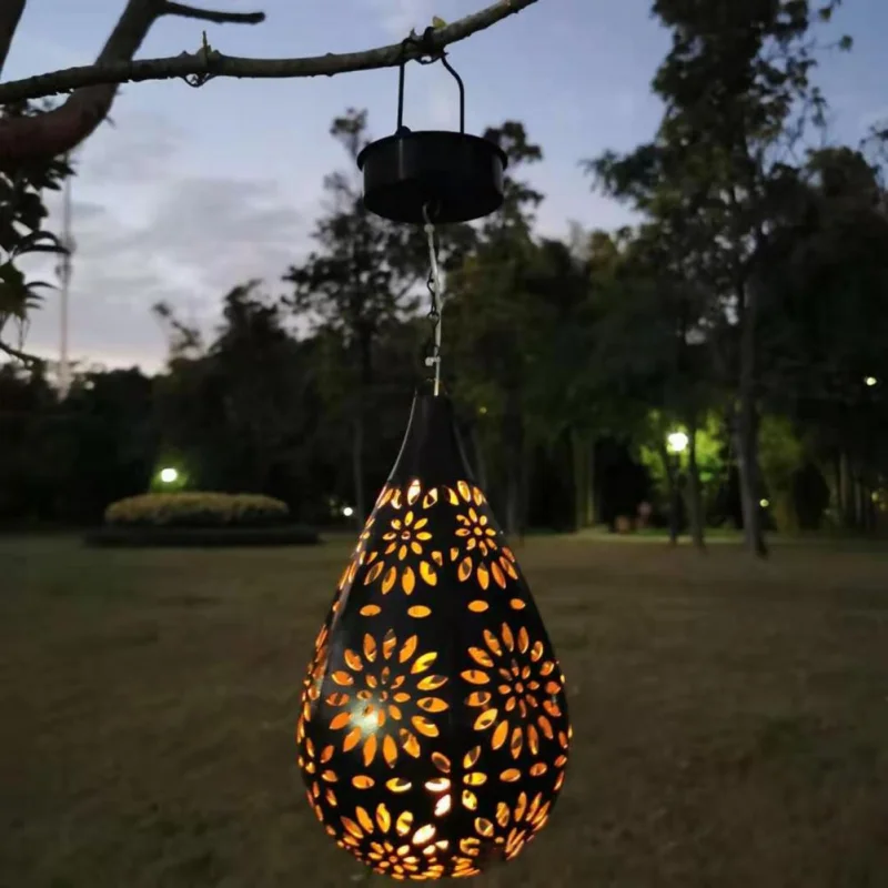 Lumini solare Lanterna LED Lumini de Gradina din Metal Lampă de Iluminat rezistent la apa Petrecere de Grădină din Metal rezistent la apa Peisaj pentru Decor în aer liber