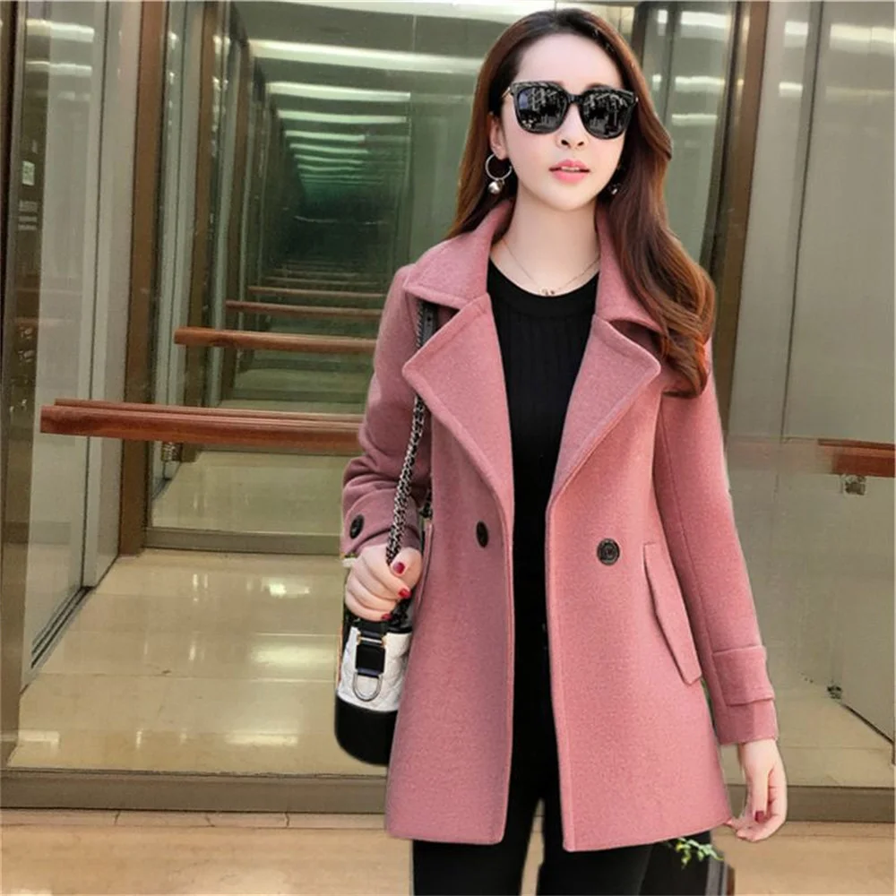 Lână Mantou pentru femei-coreean 2023 Nou Toamna Elegante Scurte Subțire de Lână Îmbrăcăminte de sex Feminin Jachete Casual, Bluze Femei Haine Haine