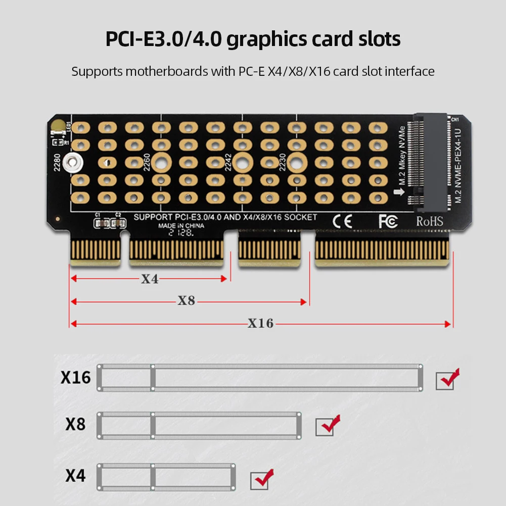 M. 2 M-Key Card de Expansiune SSD Pentru PCIE4.0 Accelerator Card M2 NVME Adaptor Card Viteză maximă X4 Suport 1U Server pentru 2230-2280 SSD