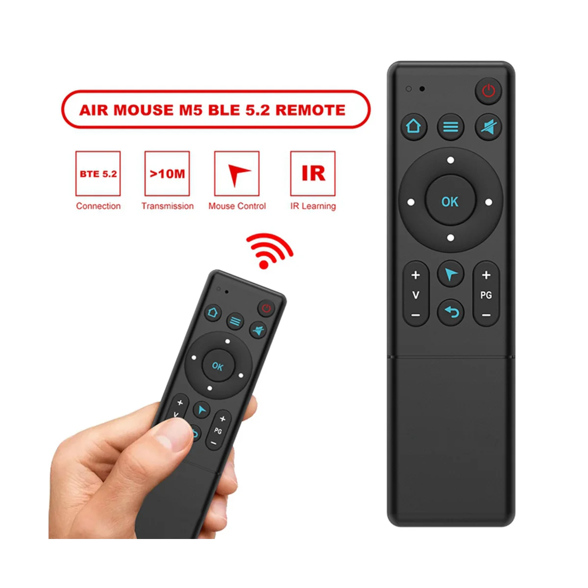 M5 Bluetooth 5.2 Telecomanda Air Mouse-ul fără Fir Infraroșu Control de la Distanță pentru TV Box Proiector și PC Smart Home