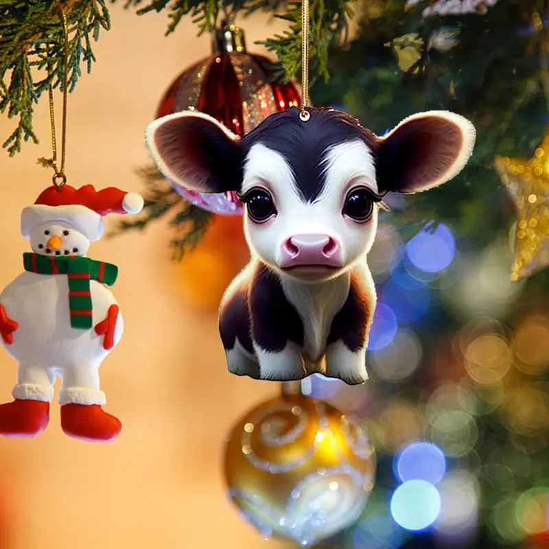 Masina Drăguț Pandantiv Draperii Desene Animate Vacă Acasă Decorare Pom De Leagăn Ornament Drăguț Leagăn Vaca Draperii Ornamente Pentru Pomul De Crăciun