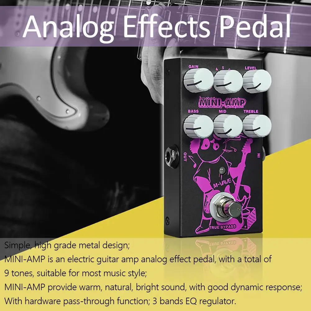 MINI-AMP Electric Efecte Chitara Pedale Mini Singur Bloc Efectoare Analog Sound EQ Regulator de Chitara Pedale cu True Bypass