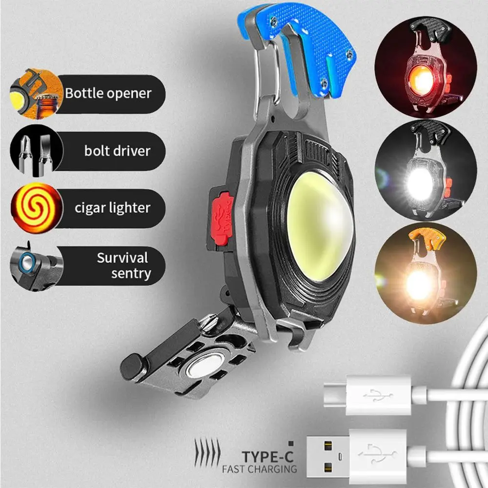 Mini Lumină Puternică USB Reîncărcabilă Breloc Camping Flash de Lumină Buzunar Lanterna Lumina de Lucru cu LED-uri Lanterna