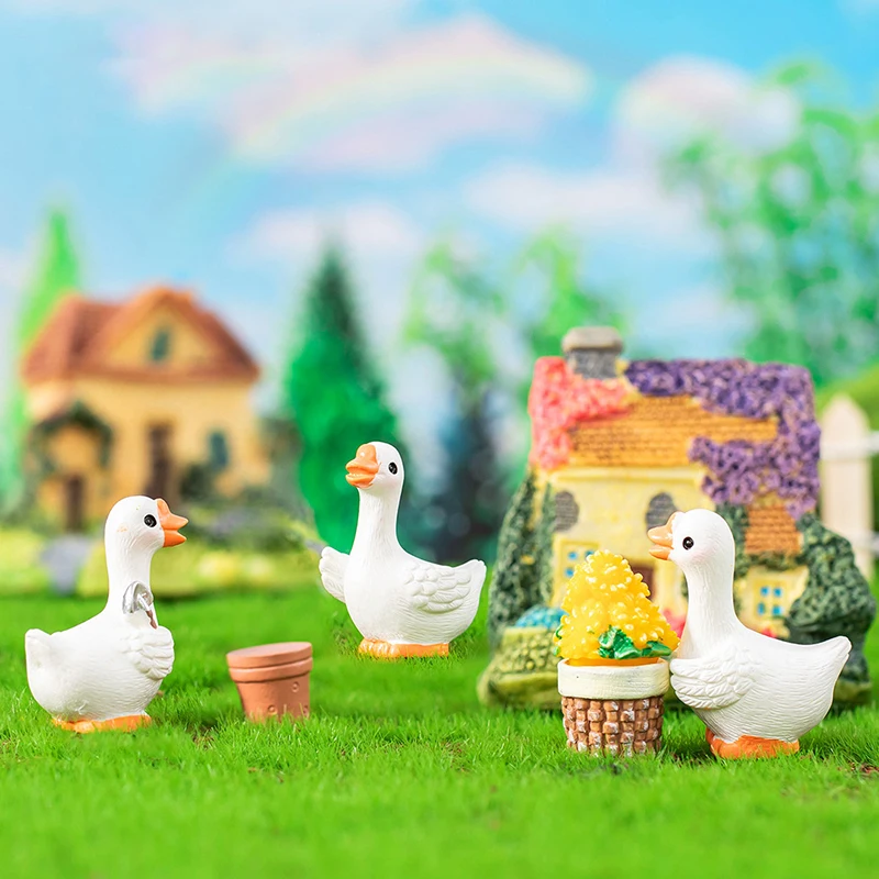 Miniatura Figurina Animal Drăguț Gâscă Păpuși Micro Zână Grădină de Meserii DIY Model de Jucărie Pentru Decorarea Acasă Decor Birou Cadouri Noi
