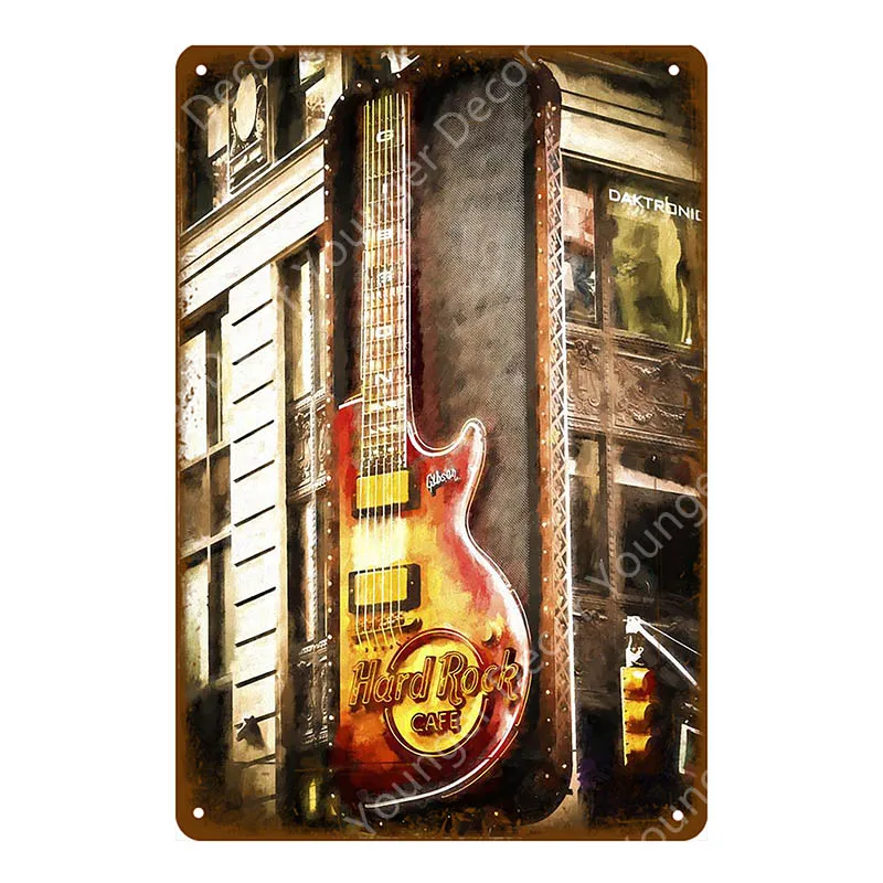Muzica Gem Chitara Pop Metal Semn Bar Decor De Perete Vintage Din Metal Semne Decor Acasă Rock Roll Fender Pictura Placa