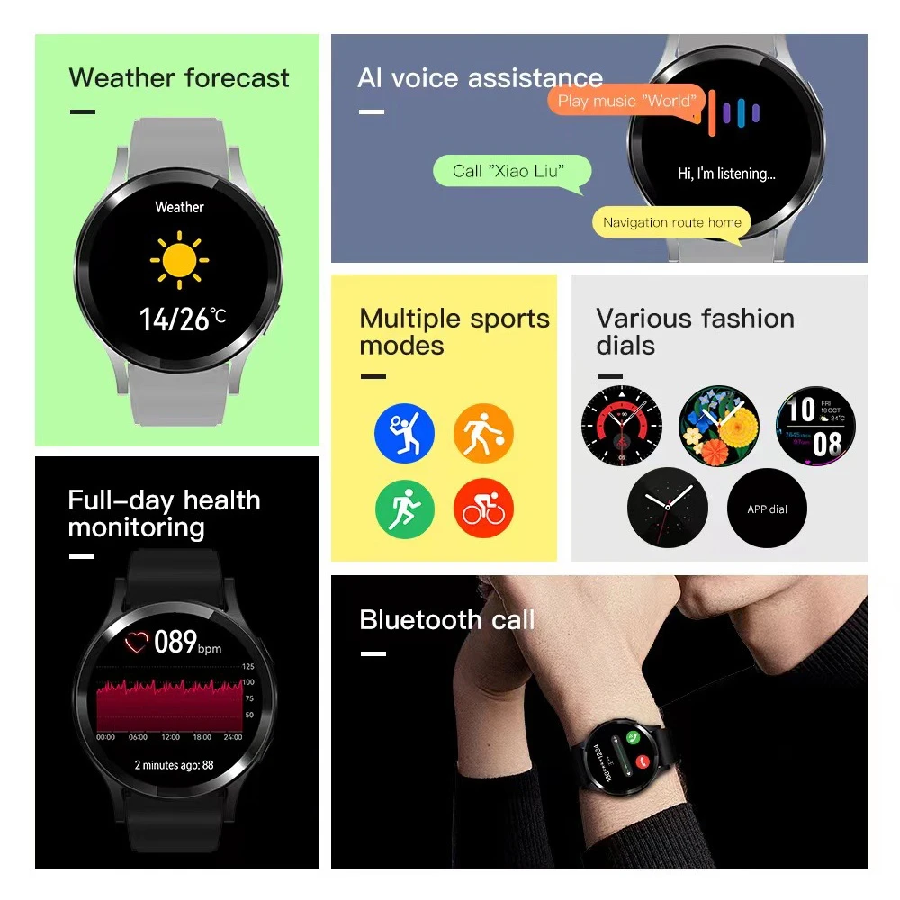 New Classic Smartwatch Rotund Femei Bărbați Ceas Inteligent Telefon 1.39 Inch Ecran IPS de Sănătate Minitor Sport Ceasuri de Fitness Pentru telefonul Mobil