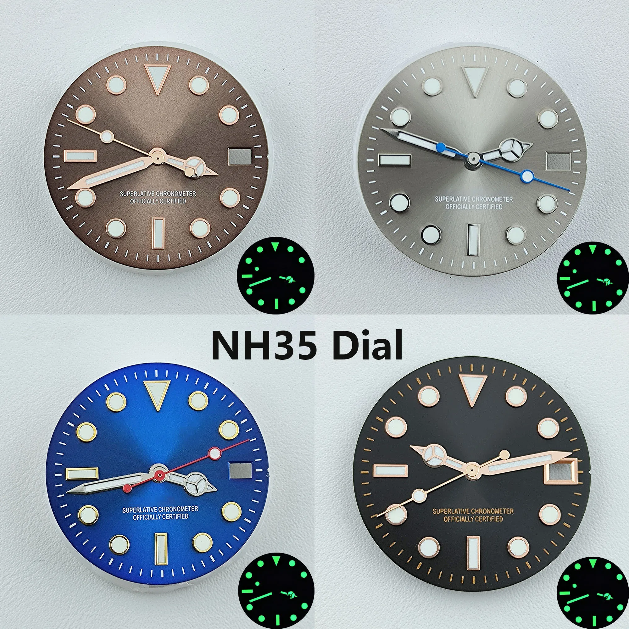 NH35 dial cadran de Ceas S cadran verde Luminos dial Potrivit pentru NH35 NH36 mișcare accesorii ceas