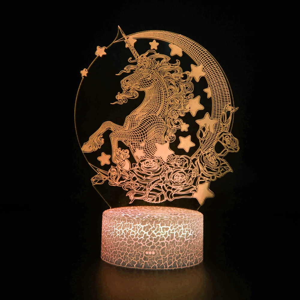 Nighdn 3D Unicorn Lampă pentru Copii Lumina de Noapte LED Dormitor Noptieră Lămpi Decorul Camerei Ziua de nastere Cadou de Crăciun pentru Copii Fete