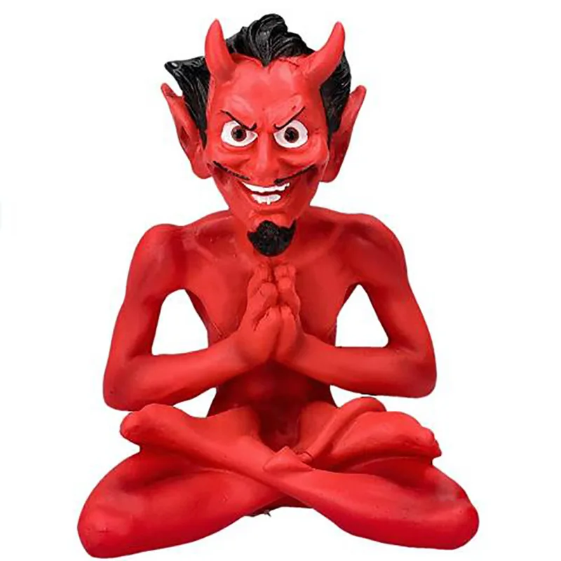 Noi Diavolul Yoga Statuie Infraroșu Star Om Rășină 3-Piece Set De Ornamente De Halloween Desktop Acasă Decorare