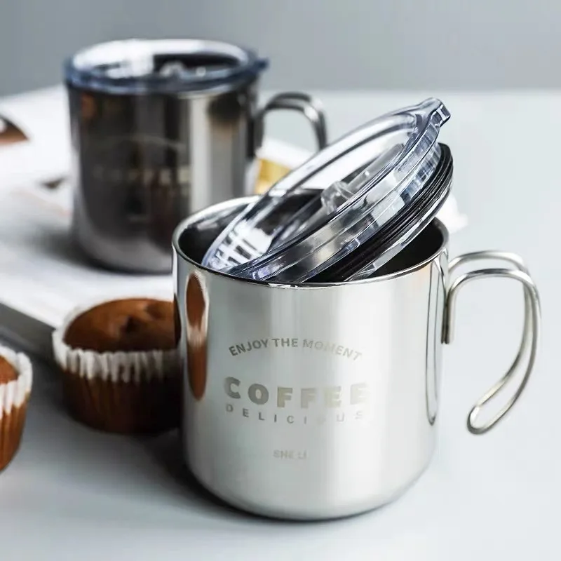 Nordic Retro Vânt Industrial 304Stainless Oțel Ceașcă de Cafea Moda Lapte Cana dupa-Amiaza Ceașcă de ceai Bucătărie Drinkware Cu Mâner