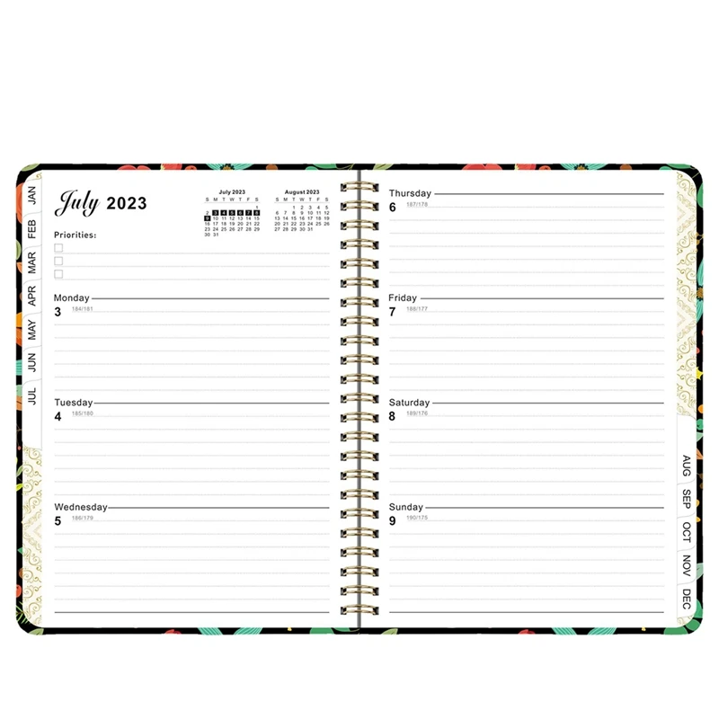 Notebook Planificator De 8.4 Inch X 6 Inch Planificator Notebook Spirală Notebook Planificator Cu Marcaje A01