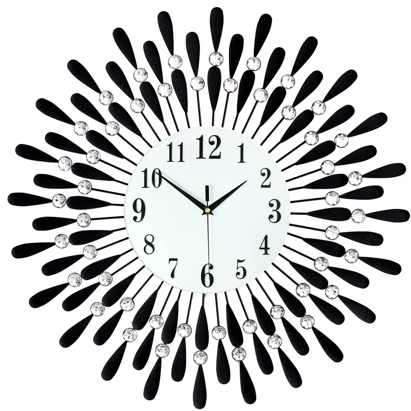 Nou Ceas de Perete Cristal Soare Stil Modern Tăcut Ceasuri pentru Camera de zi Office Home Decor ceas de perete digital