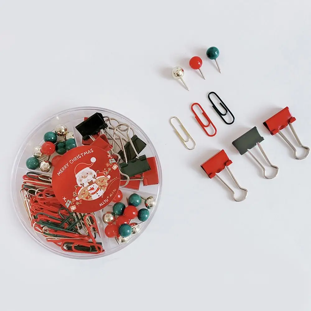 Obligatoriu Provizii De Crăciun Serie De Clipuri Liant Papetarie Aparate Clip Push Pins Agrafă De Metal Coada Lunga Clip