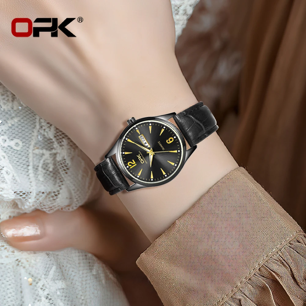 OPK Elegante Femei de Cuarț Ceas Curea din Piele rezistent la apa Luminos Ceasuri de mana Săptămână Afișare Calendar de Lux Ceasuri Originale