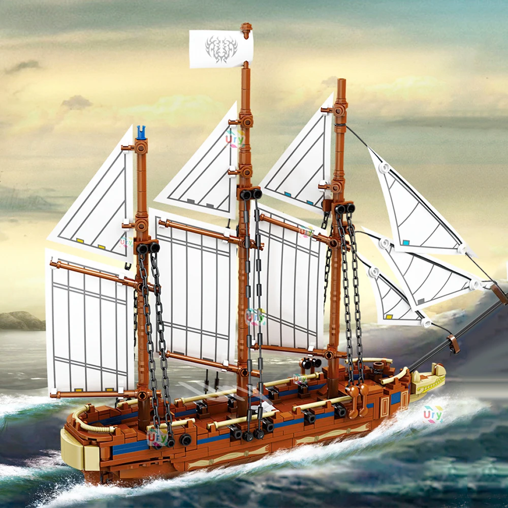 Orașul Barcă cu pânze Royal Yacht Siguna Goeleta Pilot Blocuri Model de Corabie de Pirați MOC Jucării pentru copii Copii Cadou de Ziua de nastere
