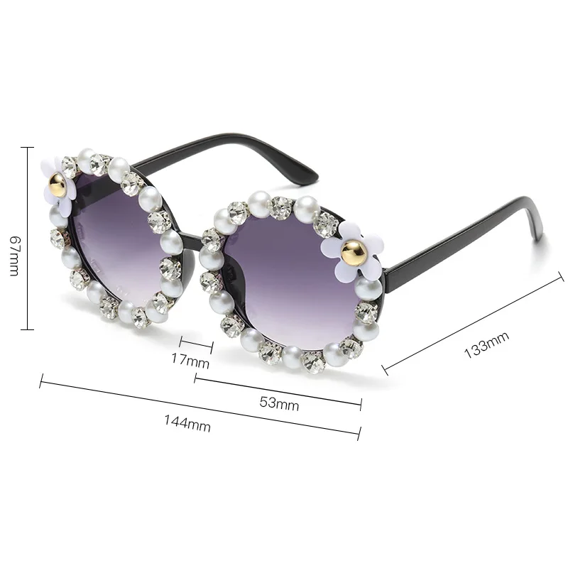 Ornament rotund Perla ochelari de Soare Femei Barbati Moda de Lux Stras Ochelari de Soare Protectie UV de Protecție și de Partid de Dans