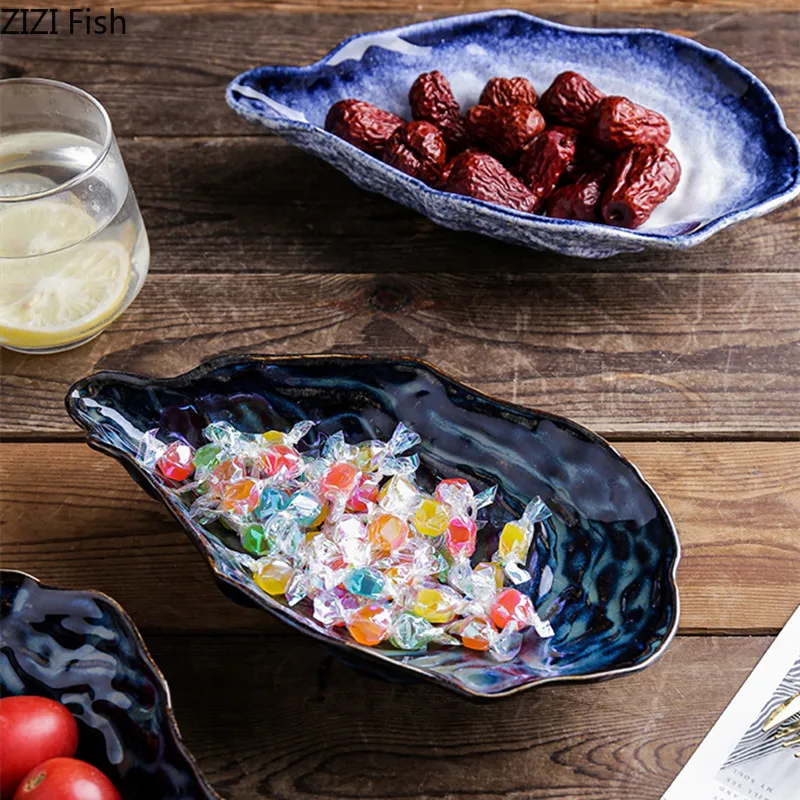 Oyster De Mese În Formă De Placă De Creație Ceramică Placa De Sushi Hotel Restaurant Principal Fel De Mâncare Farfurie De Desert Retro Acasă, Ustensile De Bucătărie