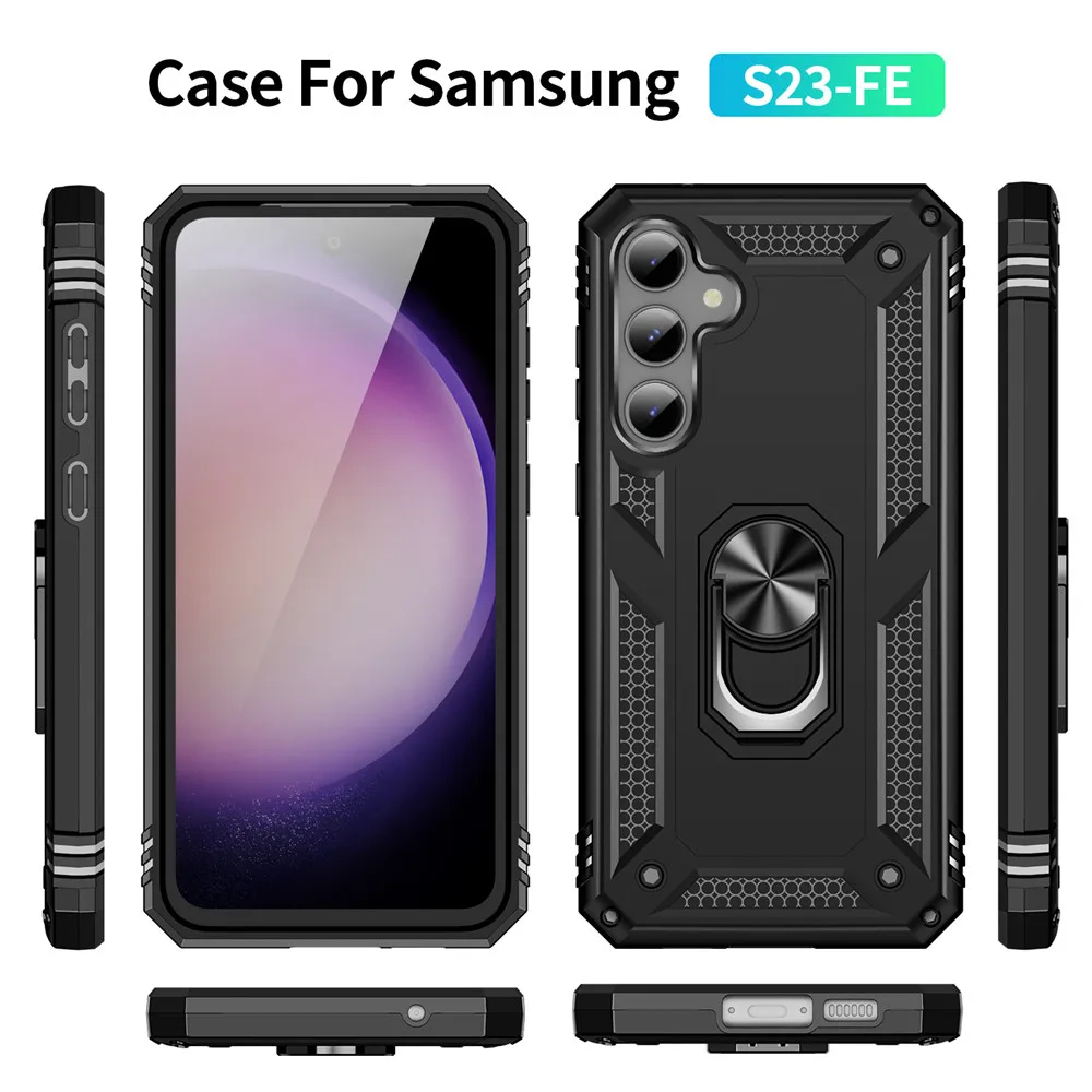 Pentru Samsung Galaxy S23 FE Fuziune Inel Armura Caz de Telefon Pentru Samsung S23 FE S23FE S 23 Complet Capacul de Protecție Anti-Cădere Coque