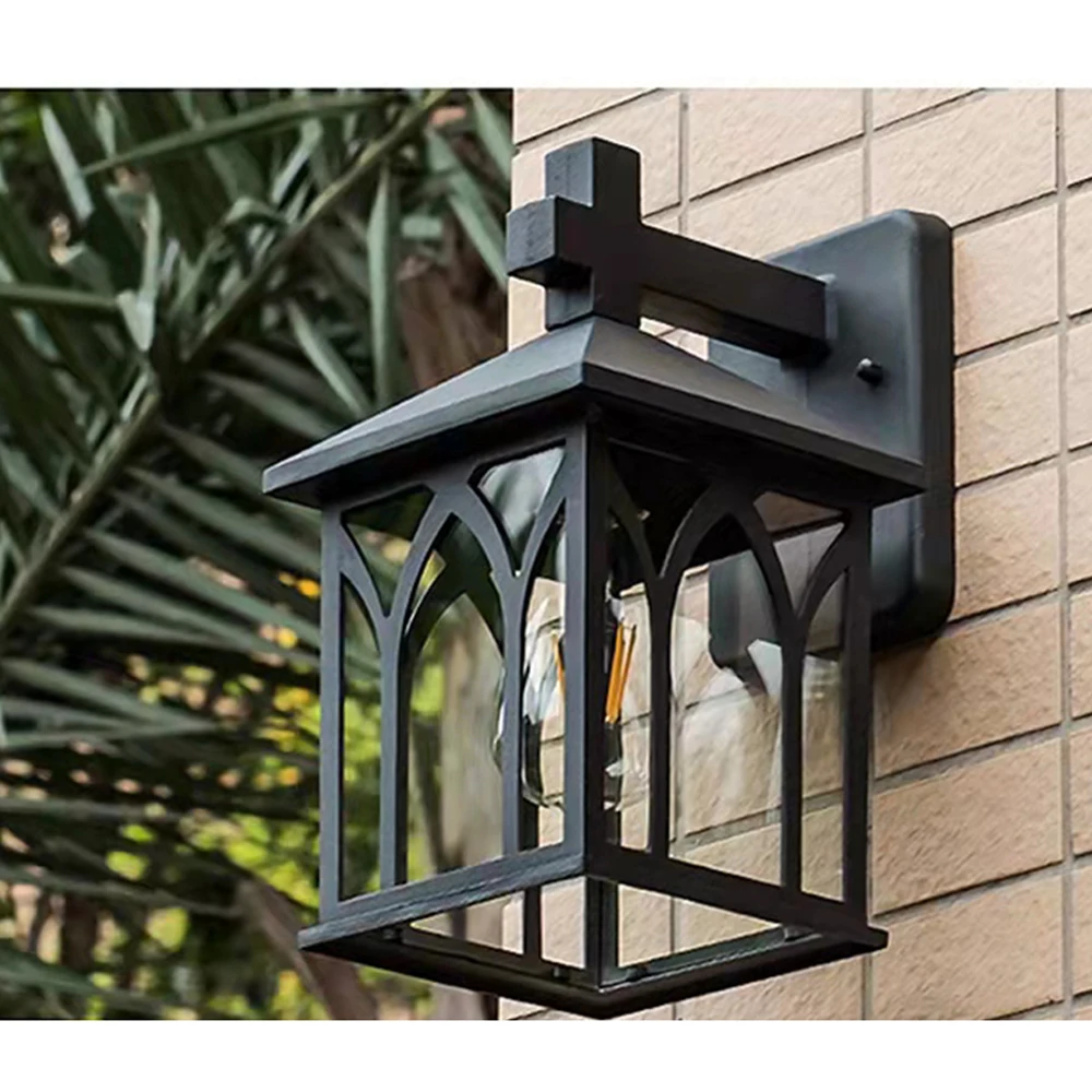 PLLY în aer liber Negru Lumina LED Retro de Perete Sconces, Lămpi Clasice Impermeabil pentru Acasă Balcon Decor