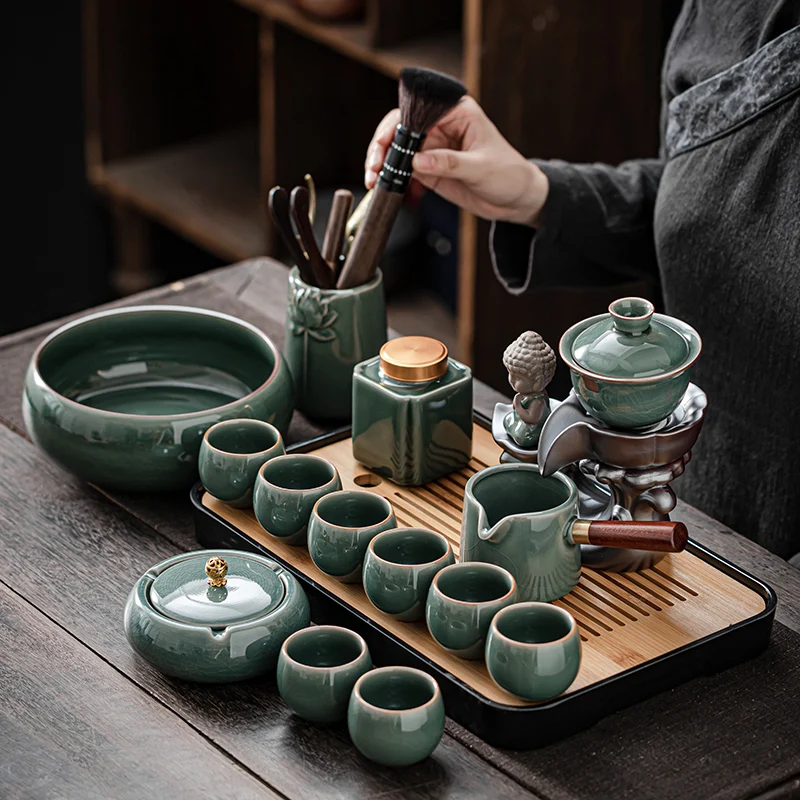 Porțelan Ceremonia Teaware Seturi Castron Accesorii de Lux Instrument Teaware Seturi Stil Chinezesc Taza Pereche Porcelana Tacamuri AB50TS
