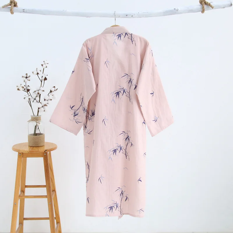 Primăvara și Vara de Bumbac Subtire, Frunze de Imprimare cămașă de noapte Halate pentru Cupluri Kimono-Halat de baie pentru Bărbați și Femei Cardigan Halate de baie