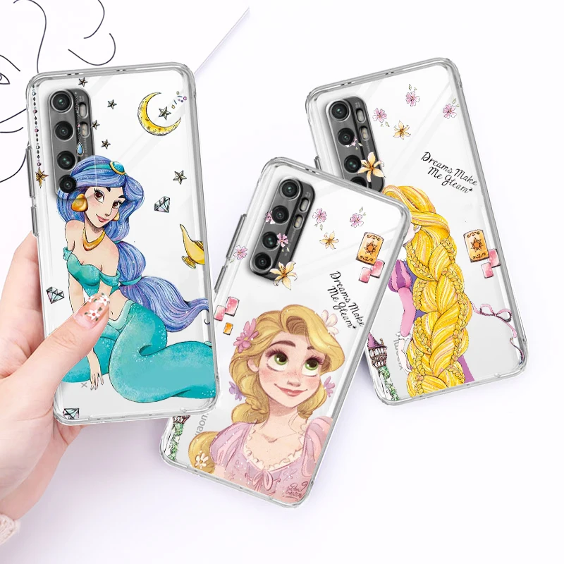 Printesa Rapunzel Disney Fata Transparent Cazul în care Telefonul Pentru Xiaomi Mi 13 12T 12S 12X 12 11 11T 11i 10T 10 9 8 Pro Lite Ultra 5G
