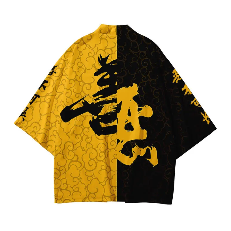 Produs nou Moda Cardigan 3d de Imprimare Digitală de Bine și de Rău Model Bărbați Femei kimono Tradițional