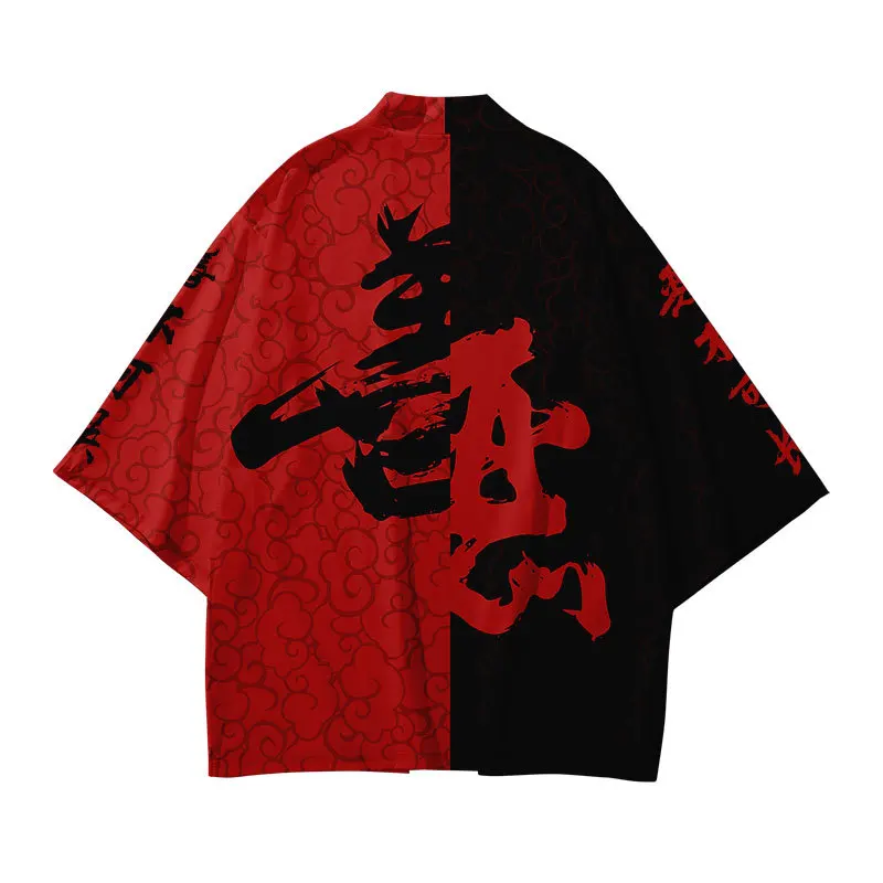 Produs nou Moda Cardigan 3d de Imprimare Digitală de Bine și de Rău Model Bărbați Femei kimono Tradițional