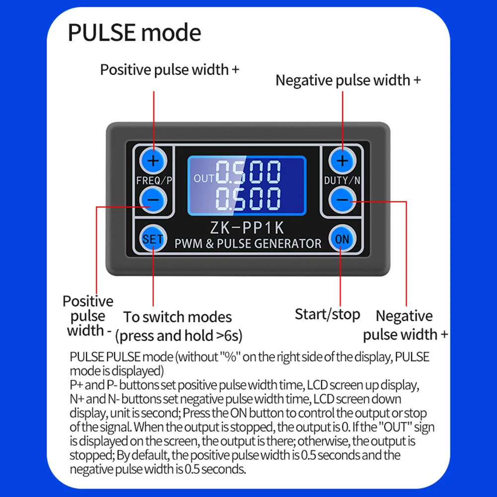 PWM Dimmer Motor Speed Controller PWM Pulse Generator de Frecvență Mod Dual Square Wave Generator de Frecvență Ciclu Reglabil