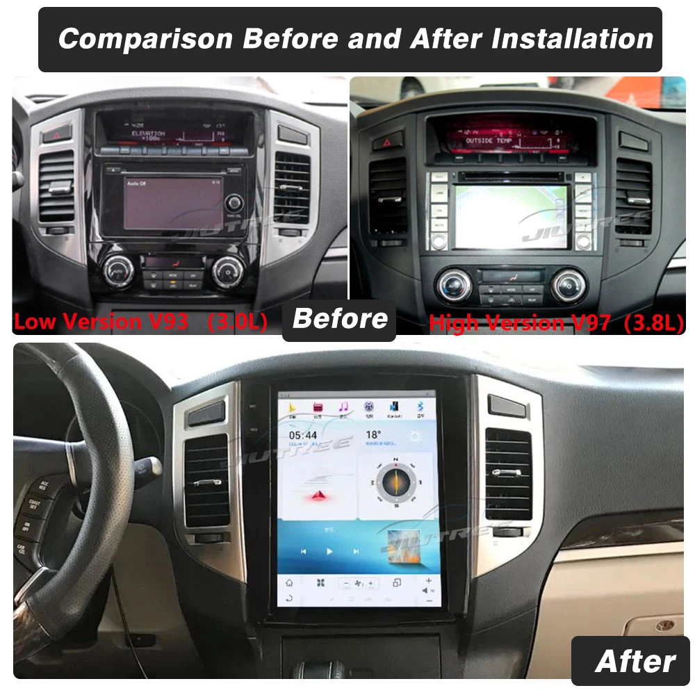 Radio auto 8+128G Android11 Pentru Mitsubishi Pajero V97 V93 07-20 de Navigare GPS Receptor Stereo Player Multimedia, Wireless Carplay