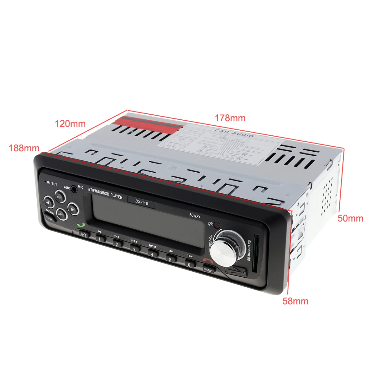 Radio auto Universal 1 Din Cu Telecomanda MP3 Player Bluetooth Hands-free Stereo Audio Muzica USB SD FM AUX Input 12V