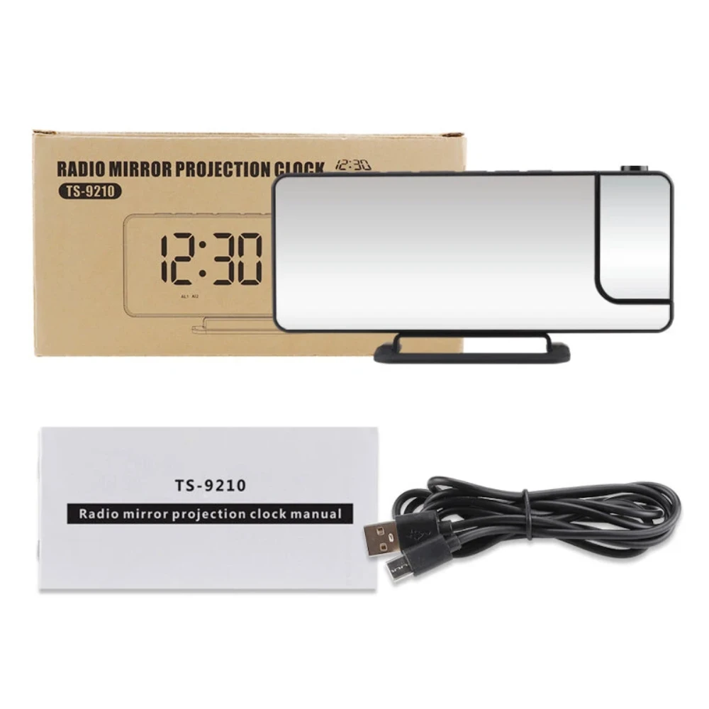 Radio proiectie ceas cu alarmă LED cu ecran mare de afișare temperatură și umiditate ceas electronic digital cu alarma ceas de timp