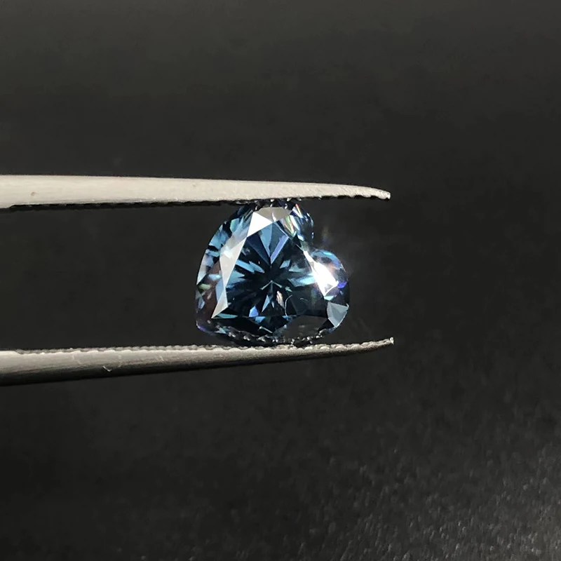 Real Albastru Regal Inima se Taie Moissaite Laborator Crescut de Diamant ewelry VVS1 Trecut Diamant Tester cu GRA Raport