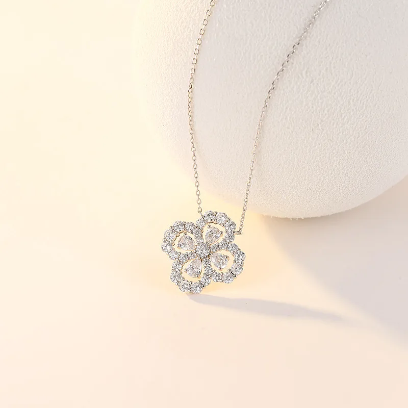 Romantic de Moda Pandantiv Colier Încrustat cu Unic Clasic Plin de Diamante Clavicula Lanț