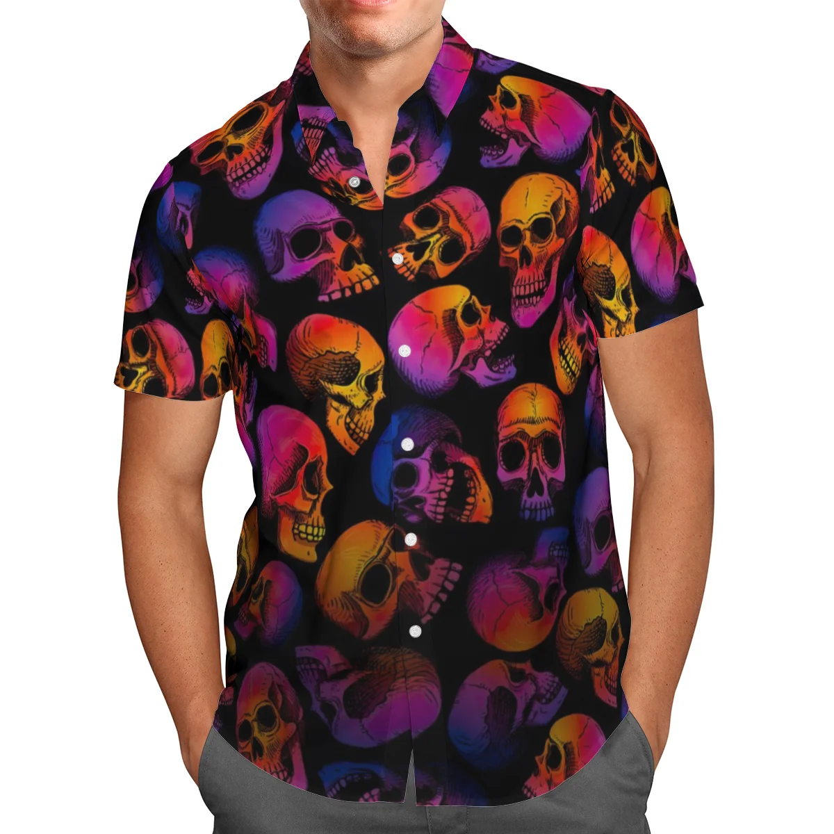 Roz Anime 3d Plajă Hawaiiană 2022 Vara Tricou Barbati Maneca Scurta Tricou Streetwear Supradimensionate 5xl Camisa Sociale Combinezon Homme-33